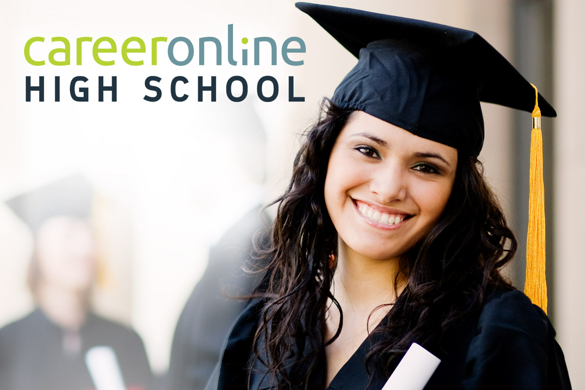 Earn Your High School Diploma  - Career Online High School graduate and logo