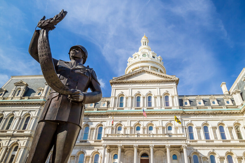 government - Baltimore City Hall statue of an African-American soldier