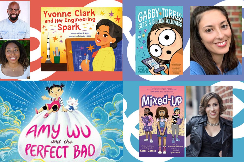 Kids book talk events January 2025, showing a collage of upcoming books and authors