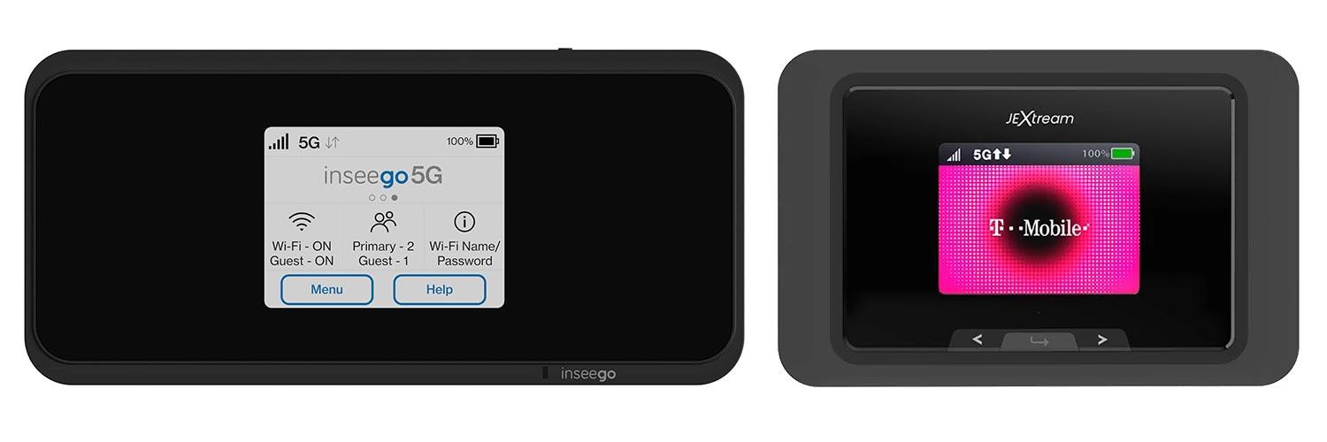 2 hotspots - Inseego MiFi M2000 and JEXtream RG2100 5G MiFi Mobile Hotspots