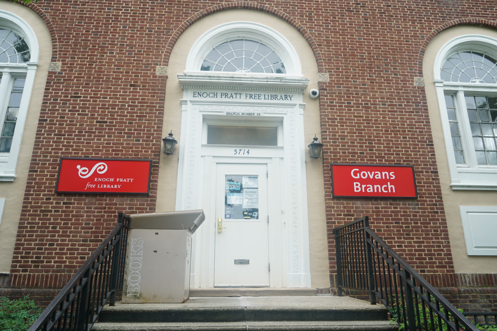 Photo of the front door of the Govans Branch