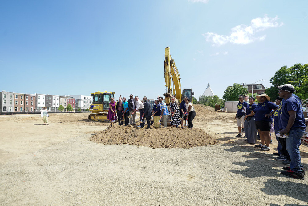 Johnston Square Branch groundbreaking site, wide view