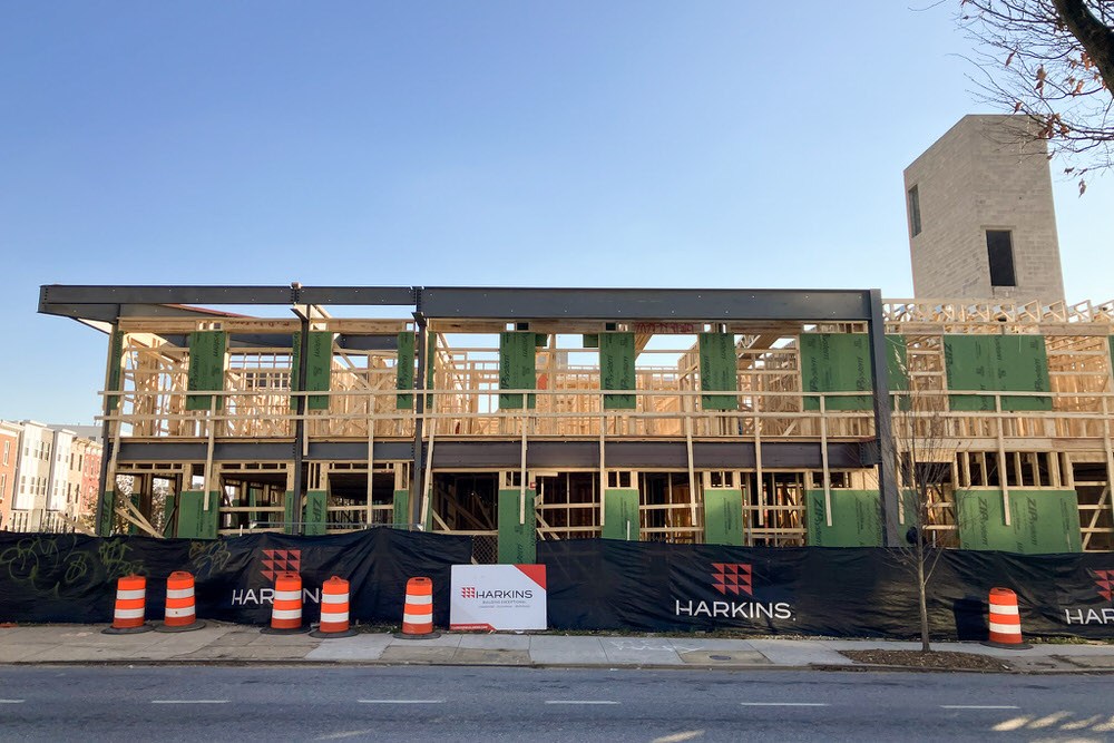 Johnston Square construction  - side view exterior