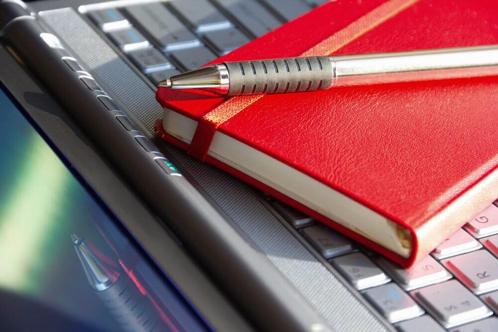 writing - pen, notebook, keyboard closueup